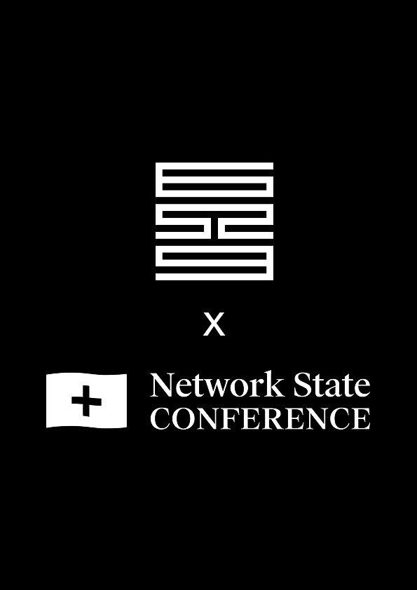 Network State Conference 2026 card artwork: the 6529 logo x the Network State Conference logo, white on black